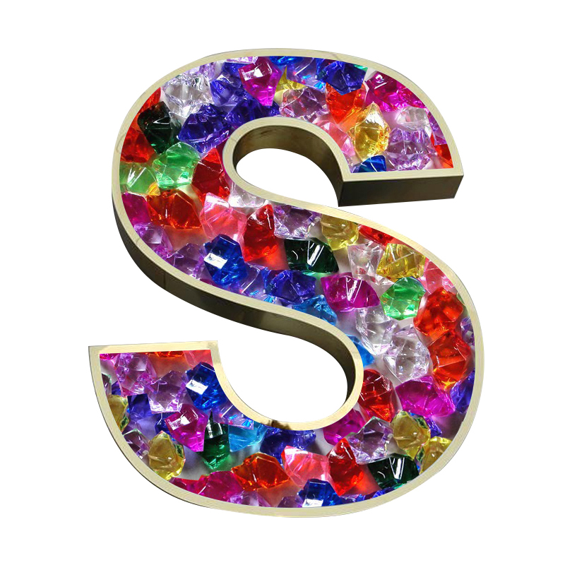 树脂七彩水晶钻石发光字